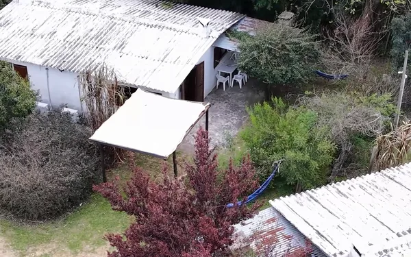 Las cabañas y el jardín desde el aire